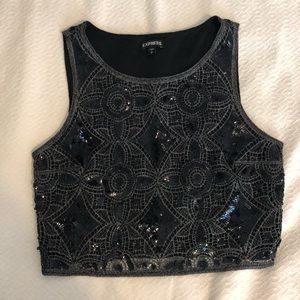 Express Sequined Crop Top